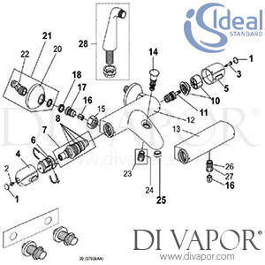 Trevi Link Exposed Thermostatic Bath Shower Valve Spare Parts - IDL DV 328